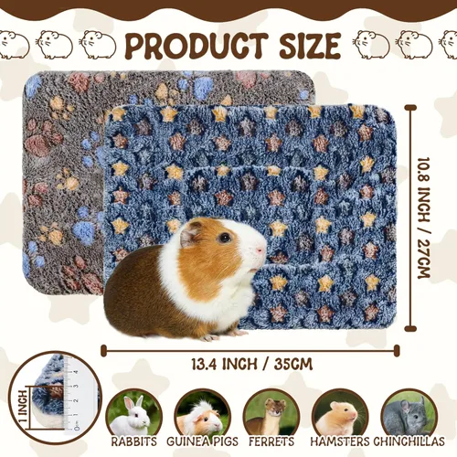 Vista 2 de 2 piezas de cama para conejillo de indias, colchón lavable para conejo pequeño, acolchado para animales pequeños, almohada para conejillo de indias