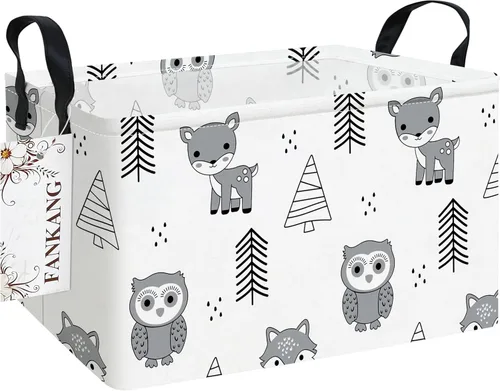 Vista 21 de FANKANG - Cestos de almacenamiento, cesta de lavandería plegable de lona para cuarto infantil con revestimiento impermeable de PE, grandes cestas