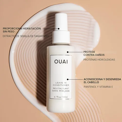 Vista 8 de OUAI Acondicionador sin enjuague y protector de calor para el cabello – Prepara el cabello para peinar o usar como spray desenredante para combatir
