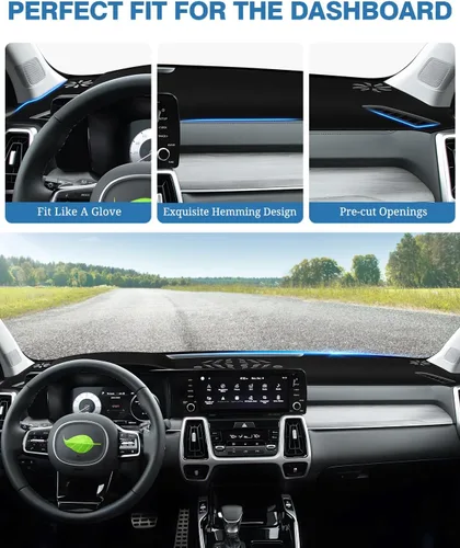 Vista 200 de FIILINES - Cubierta para tablero, accesorio para tablero de malla antideslizante, parasol sin reflejos y protector compatible con Toyota Tundra