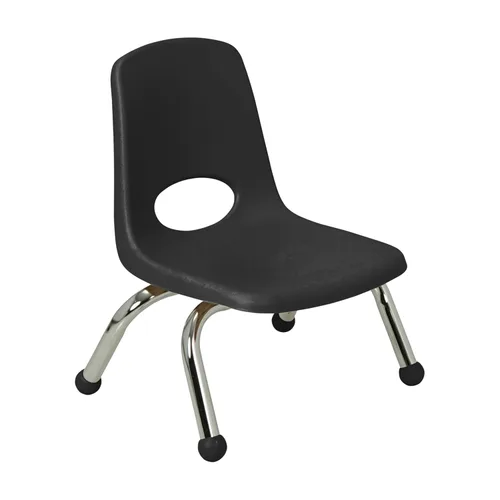 Vista 35 de FDP 11559-SD - Silla escolar apilable de 16 pulgadas, asiento apilable para estudiantes con patas de acero cromado y deslizadores de bolas