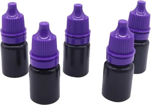 Vista 14 de Snadulor - 60 botellas negras a prueba de luz, sub-botella de 0.3 fl oz de gotas para los ojos, botella de gota para los ojos (tapa azul)