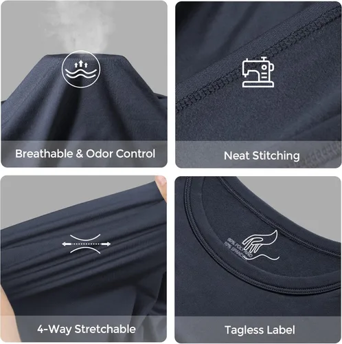 Vista 2 de CL convallaria Paquete de 2 calzoncillos térmicos para hombre, ropa interior larga suave y cálida, capa base para clima frío