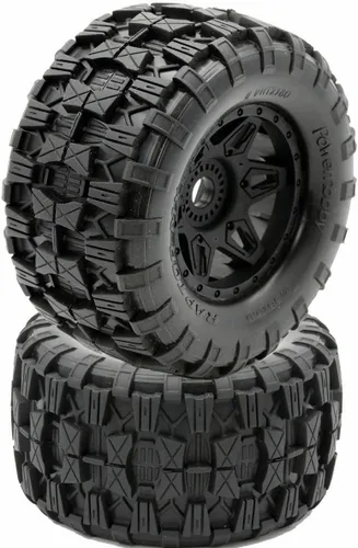 Vista 2 de Powerhobby Raptor MX - Neumáticos/ruedas montados todo terreno con cinturón, 0.669 in (4) se adapta a Traxxas Maxx E-Revo Arrma Kraton Outcast