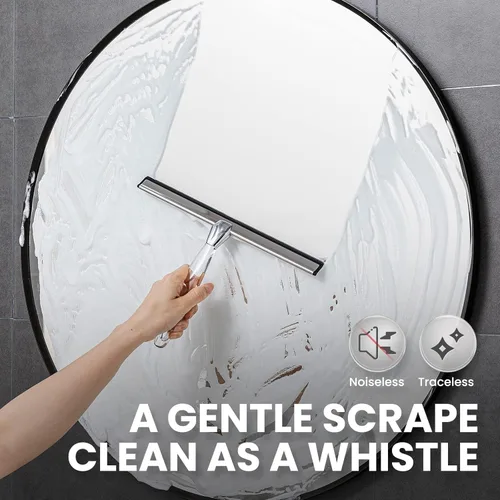 Vista 3 de LEVERLOC Escobilla de ducha para puerta de cristal de ducha, escobilla para puertas de ducha, espejos, ventanas de automóvil, escobilla de baño