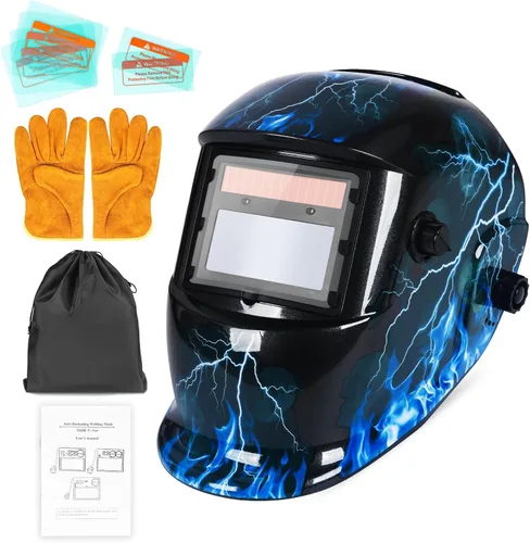Vista 9 de Casco de Soldadura con Oscurecimiento Automático de Color Verdadero con Rango de Sombra Ajustable 4/9-13 para Máscara de Soldador TIG MIG ARC