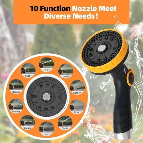 Vista 3 de Carrete de manguera de jardín retráctil de 1/2 x 65 pies, carrete de manguera automático con boquilla de 7 patrones, bloqueo de cualquier longitud