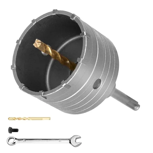 Vista 10 de Sierra de agujero de hormigón de 1.378 in, con vástago SDS Plus de 7.874 in y dientes de aleación de tungsteno, broca de sierra de pared de 1.3