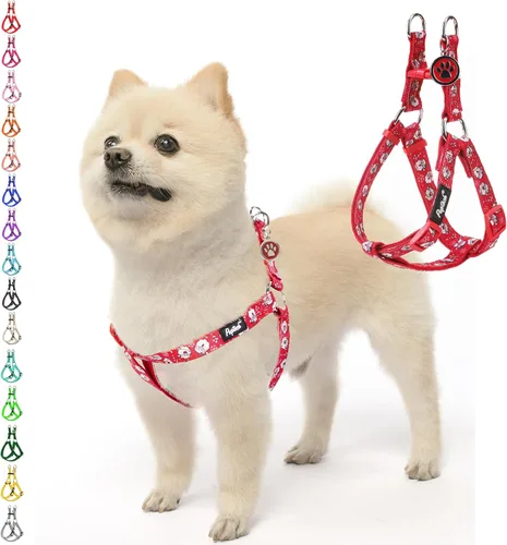 Vista 51 de Pupteck - Arnés para perros sin jalar, suave, ajustable, de nailon, talla básica, chaleco para cachorro, para caminar al aire libre con etiqueta