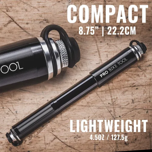 Vista 8 de Pro Bike Tool Mini Bike Pump - Compact and Portable Bicycle Tire Pump for Fast Inflation - Compatible with Presta and Schrader Valves - Lightweight
