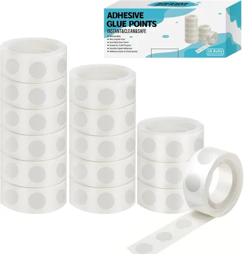 Vista 8 de gegemaoyi 1000 Piezas Puntos de Pegamento Transparentes para Globos Adhesivo Removible Puntos Adhesivos de Doble Cara Cinta de Puntos de Pegamento