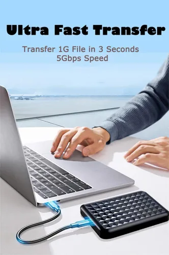 Vista 6 de Disco duro externo portátil ultradelgado de 500 GB, 2.5 pulgadas, USB 3.0, almacenamiento HDD para PC, Mac, portátil, PS4, PS5, Xbox one