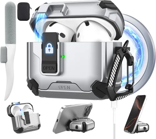 Vista 32 de Maxjoy Funda para AirPods Pro 2 Case 2022, Funda Protectora para AirPods Pro de 2ª Generación con Bloqueo Automático, Compatible con Apple AirPod