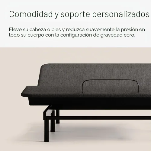 Vista 4 de Adjustable Comfort - Base de cama ajustable tapizada y cómoda 2.0 con motores mejorados, masaje, control remoto inalámbrico, puerto USB