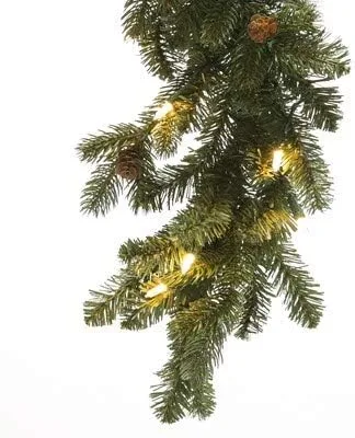 Vista 4 de GE Guirnalda de 50 luces LED que cambian de color con piñas de pino 19001LO blanco cálido y multicolor de 9 pies