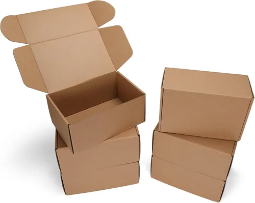 Vista 22 de PHAREGE Cajas de Envío de 4 x 4 x 2 pulgadas, Paquete de 6, Marrones, Cajas de Correo con Tapa Plegable y Cierre de Pestaña para Empaquetar Pequeños