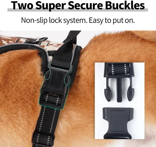 Vista 2 de Arnés para perro, chaleco acolchado suave ajustable para perro, el chaleco de arnés para perro con una hebilla de seguridad es fácil de llevar, Flor