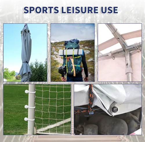 Vista 6 de EMEKIAN Cuerdas elásticas de bolas de 6 pulgadas, correa elástica resistente a los rayos UV, cordón de amarre reutilizable con bolas, cables