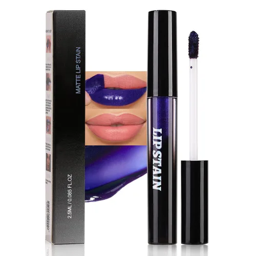 Vista 15 de FAFAMOON - Tintes de tinte labial líquido mate rojo malva intenso, tinte de labios de larga duración, resistente al agua para mujeres, tintes