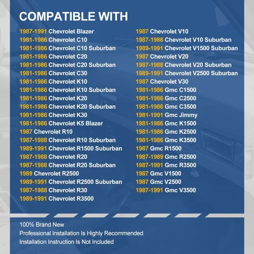 Vista 7 de Auto Dynasty Cubierta frontal moldeada de ABS para tablero de salpicadero compatible con Chevrolet Blazer GMC Jimmy C/K/R/V-Series 1981-1991