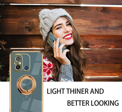 Vista 6 de Compatible con Redmi 12C Case Ring Holder Magnet Green, para Xiaomi Redmi 12C Funda de teléfono Funda de silicona a prueba de golpes Cubierta