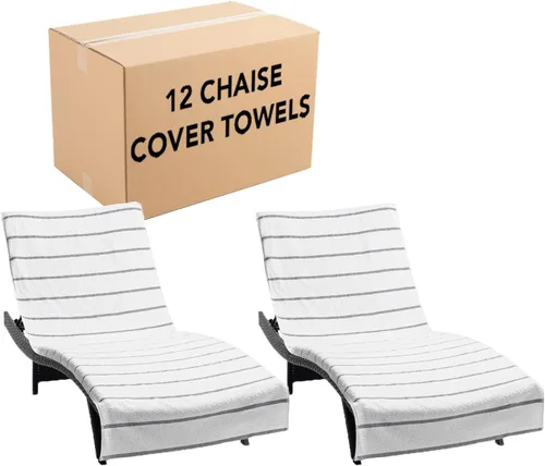 Vista 17 de Arkwright Las Rayas - Funda para tumbona, paquete de 2, toalla de rizo 100% algodón suave a rayas con soporte de bolsillo para playa, piscina, silla
