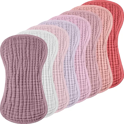 Vista 15 de Frienda - Toallitas de muselina para bebé, 8 unidades, de 10 x 20 pulgadas; toallas de muselina de algodón, multicolor; con 4 capas absorbentes