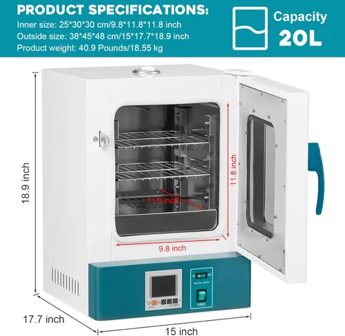 Vista 2 de Towallmark Incubadora de laboratorio Incubadora de bacterias 20L RT-149.0 °F Incubadora digital científica PID Control de temperatura Incubadora