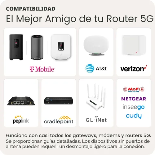 Vista 2 de Waveform QuadMini: Kit de antena de perfil bajo MIMO 4x4 Antena externa para enrutadores y gateways 4G/5G para Internet residencial T-Mobile