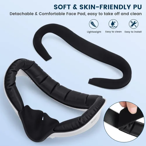 Vista 3 de VR Cooling Fan for Oculus Quest 2A2 Pro Facial Interface with Air Circulation Fan and 2 Soft Pad3 Speed Anti-Fogging Air Circulation Cooler