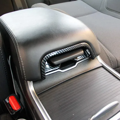 Vista 2 de crosselec Reposabrazos de fibra de carbono con mango de caja, accesorios de decoración interior para Dodge Charger 2011-2021/Chrysler 300 2015-2021
