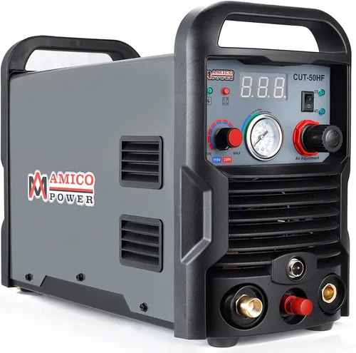 Vista 2 de Amico CHF-50, cortador de plasma de arco piloto profesional de 50 amperios, corte limpio de 4/5 pulgadas, corte de doble voltaje de 110/230 V.