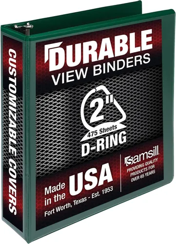 Vista 27 de Samsill - Carpeta duradera de 5 pulgadas, fabricada en los Estados Unidos, con anillos en D, transparente y personalizable, color blanco