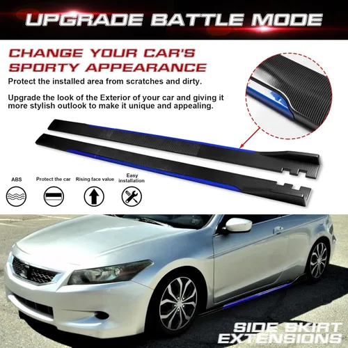 Vista 7 de Xotic Tech - Faldas laterales inferiores para automóvil, protector de panel basculante, divisor de alas, difusor de línea inferior, kit de cuerpo