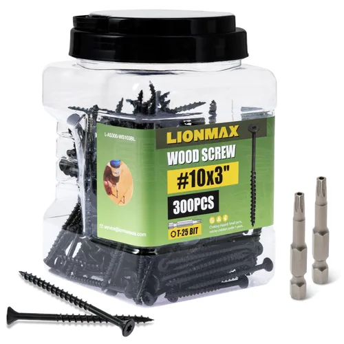 Vista 63 de LIONMAX Tornillos de cubierta de 2-1/2 pulgadas, tornillos para madera #10 x 2-1/2 pulgadas, 50 unidades, resistentes a la corrosión, revestimiento