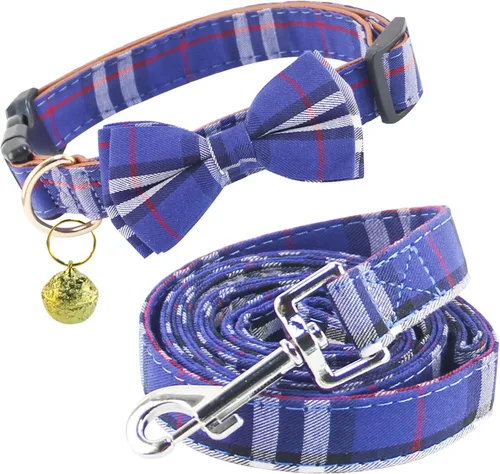 Vista 9 de Yizepet Collar de perro con corbatín - Collar ajustable para mascotas con collar de hebilla de plástico, patrón elegante para niños pequeños