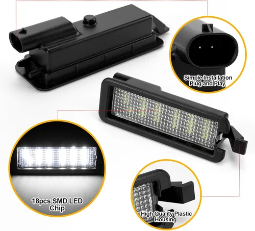 Vista 7 de Luces LED para matrícula compatibles con Dodge Charger Challenger Chrysler 300 2015-2023, luz de matrícula de repuesto
