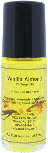 Aceite de perfume de almendra y vainilla, fragancia portátil enrollable de 0.3 onzas con aroma de larga duración, deliciosos aceites esenciales y