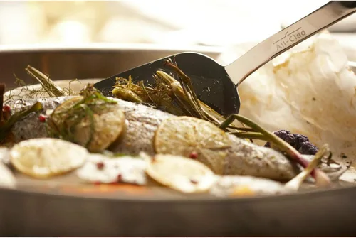 Vista 6 de Juego de utensilios de cocina All-Clad T147 de acero inoxidable, 4 piezas, color plateado