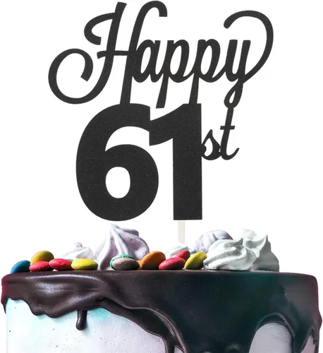 Vista 28 de LINGTEER - Decoración para pastel con texto "Happy Birthday 100", color negro