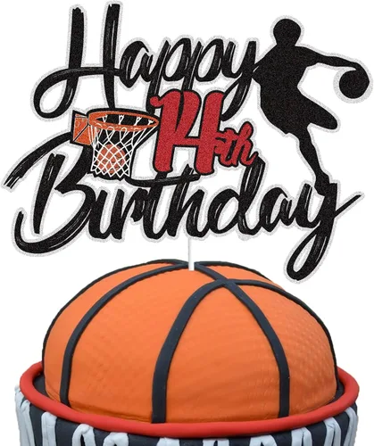 Vista 8 de Decoración de pastel de baloncesto de 10 años de edad, decoración de pastel de baloncesto para 10 años de edad, tema deportivo, fiesta de décimo