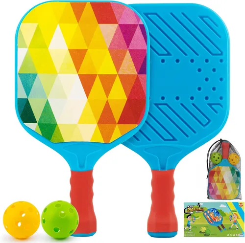 Stocking Stuffers Kids Pickleball Paddles- Boys Toys for Kid Ages 4 5 6 7 8 Year Old Boys Girls Gifts, Beginner Easy to Use Backyard Ball Games Set