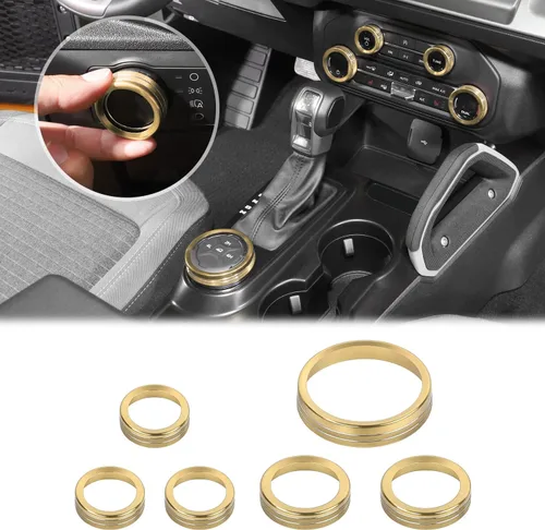 Vista 10 de JWWY Pomo para interruptor de faros delanteros de aire acondicionado, tracción 4WD, cubierta de perilla para interruptor de engranajes para Ford