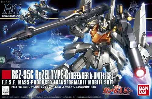 Vista 3 de Bandai Hobby #142 Rezel Tipo C Defensor B-Unit 1/144th, Bandai HGUC Figura de acción