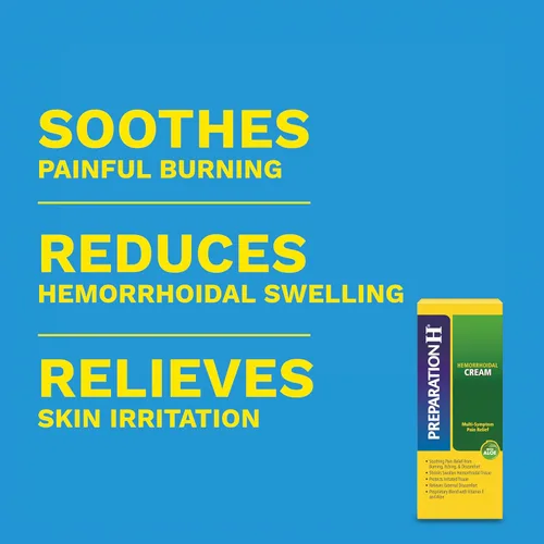 Vista 2 de Preparación H Crema para Tratamiento de Síntomas de Hemorroides (0.9 onzas tubo), Alivio del Dolor de Máxima Potencia Multisíntoma con Aloe
