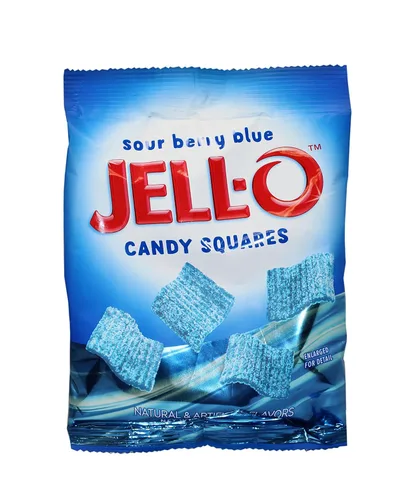 Vista 4 de Morris National Inc JELL-O™ Sour Candy Squares Sour Berry Blue Dulces masticables agridulces Tamaño compartido, 4.5 onzas, 12 paquetes