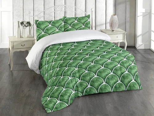 Vista 6 de Ambesonne Juego de funda de edredón de calavera, cabeza de esqueleto de estilo americano tradicional y boceto floral sobre arte estampado oscuro