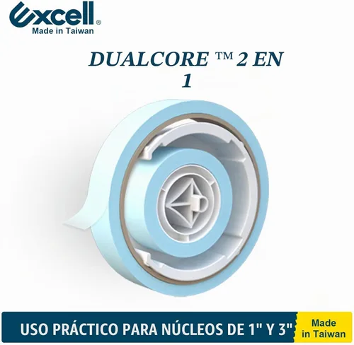 Vista 2 de Excell EX-11825BK Dualcore Dispensador de cinta de escritorio 1" + 3" Core