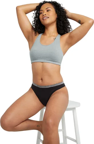 Vista 5 de Hanes Bralette de espalda cruzada para mujer, parte superior de algodón con espalda en T, paquete de 3