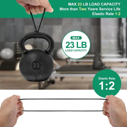 Vista 2 de 60 cuerdas elásticas de bolas negras de 4 pulgadas, cuerda elástica resistente para exteriores con bolas, bolas elásticas de lona para refugio